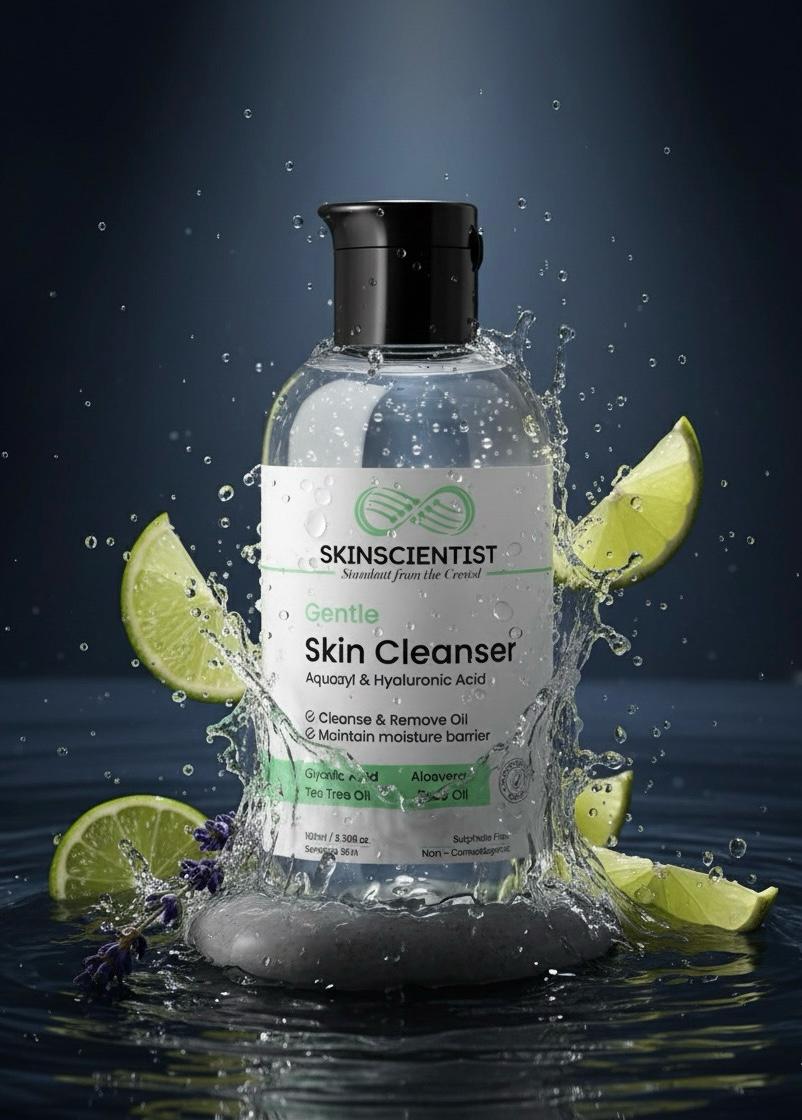 SKINSCIENTIST AQUAXYL & HYALURONIC ACID GENTLE SKIN CLEANSER.